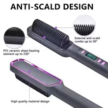 Electric Hot Comb Hair Straightener Brush