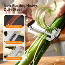 Kitchen Peeler Stainless Steel Vegetable Peeler with Wooden Handle for Peeling and Slicing Fruits and Vegetables Kitchen Tool