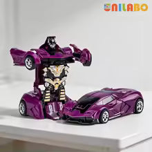 Transformable Robot Sports Car Toys, No Batteries, Educational Kids Gift, Colorful Model Vehicle for Play Learning