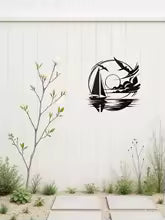 Nautical Home Gift Idea - Waterproof Sailboat Metal Wall Decoration for Modern Spaces