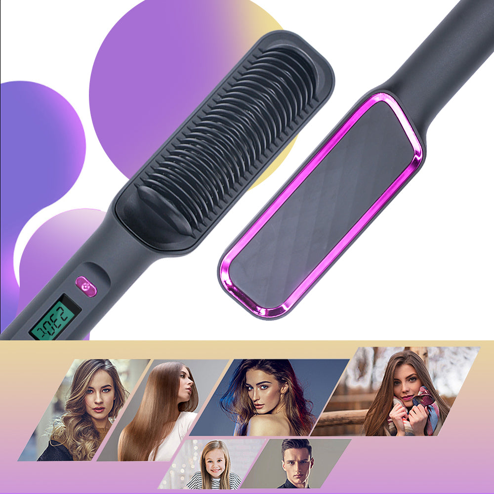 Electric Hot Comb Hair Straightener Brush