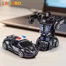Transformable Robot Sports Car Toys, No Batteries, Educational Kids Gift, Colorful Model Vehicle for Play Learning