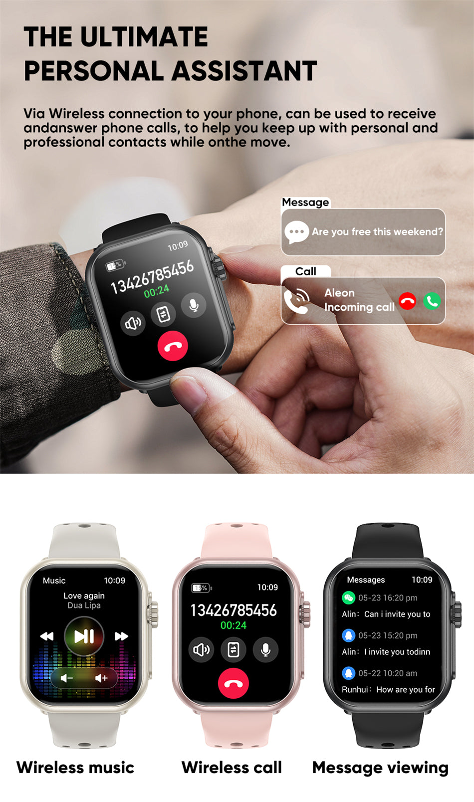 2025 New Nursing Grade Women AI Smart Diagnosis Smart Watch HRV+PPG Blood Pressure Heart Rate Health Monitor IP68 NFC Smartwatch