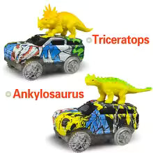 Magic Climbing Electric Dinosaur Car Track Railway Toy Car Set Bend Flexible Race Track Flash Light Car High Quality Toy For Kid