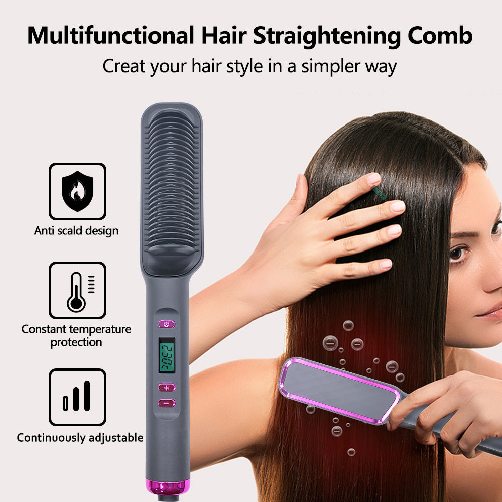 Electric Hot Comb Hair Straightener Brush