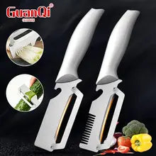 Kitchen Peeler Stainless Steel Vegetable Peeler with Wooden Handle for Peeling and Slicing Fruits and Vegetables Kitchen Tool