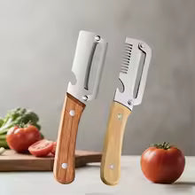 Kitchen Peeler Stainless Steel Vegetable Peeler with Wooden Handle for Peeling and Slicing Fruits and Vegetables Kitchen Tool