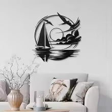 Nautical Home Gift Idea - Waterproof Sailboat Metal Wall Decoration for Modern Spaces