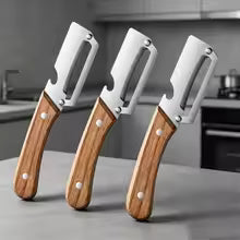Kitchen Peeler Stainless Steel Vegetable Peeler with Wooden Handle for Peeling and Slicing Fruits and Vegetables Kitchen Tool