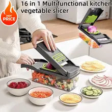 16 In 1 Multifunctional Portable Kitchen Vegetable Chopper Shredder Slicer Potato Carrot Grater Home Fruit Veggie Food Processor