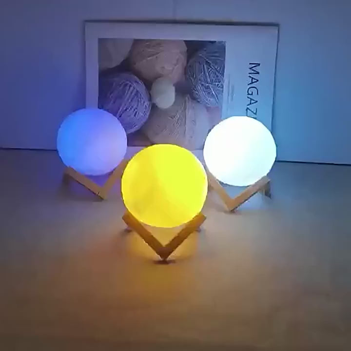 Moon Lamp LED Night Light Battery Powered With Stand Starry Lamp For Bedroom Decor Night Lights Kids Gift Moon Lamp